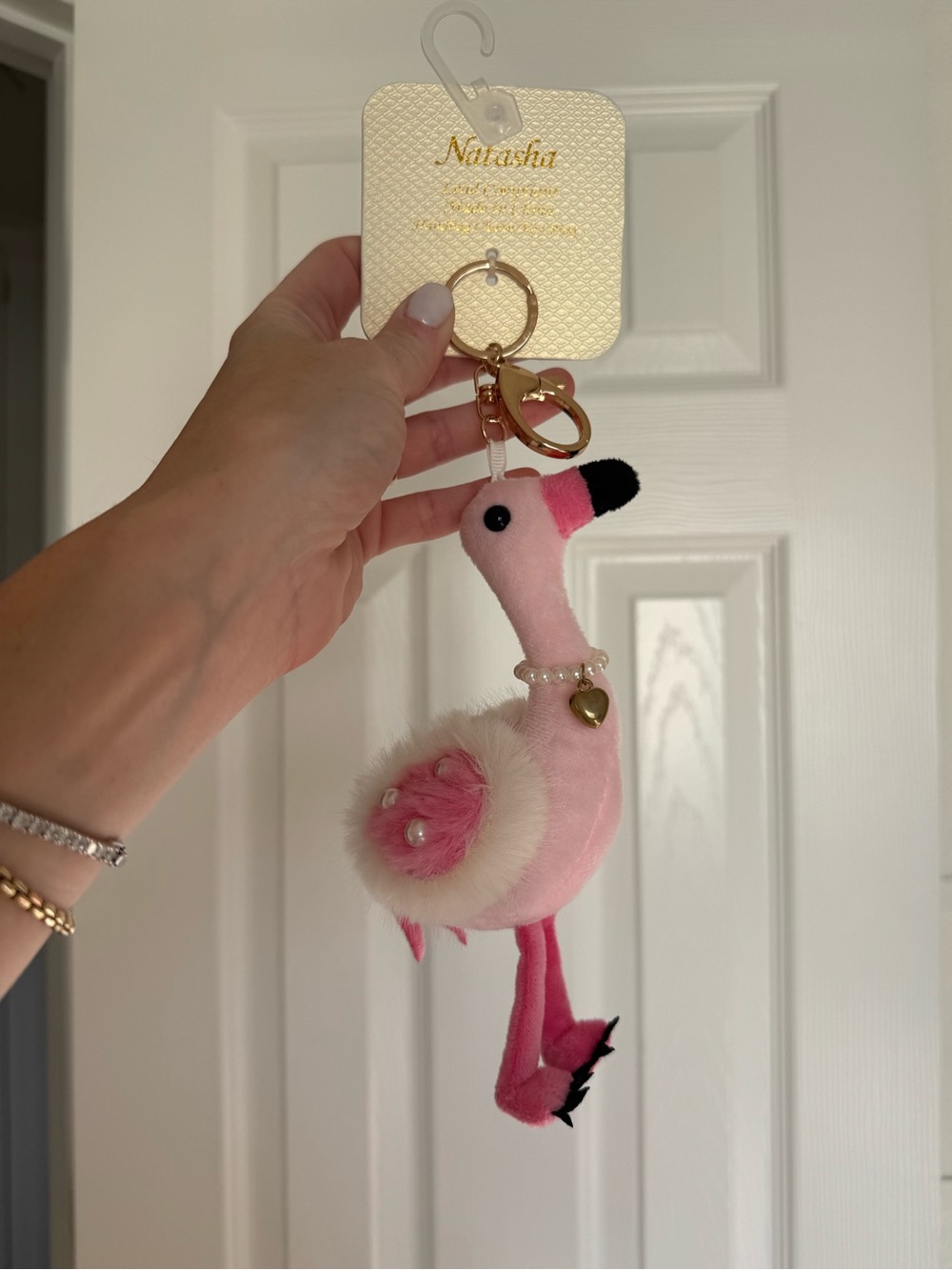 Natasha Couture Pink Flamingo Keychain Charm 🦩